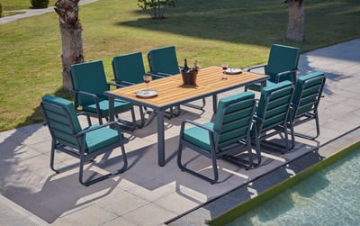 Loungeset Tuin Woody Fashion | Tuintafel, tuinstoelen | Turquoise Loungeset Tuin Woody Fashion | Tuintafel, tuinstoelen | Turquoise