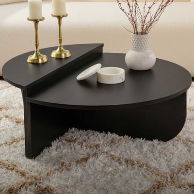 Salontafels Orion - 60x90x30cm - set van 2 - zwart houtdecor