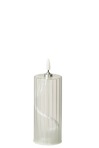 Led kaars strepen glas transparant medium