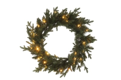 Krans 20 led kunstmatig rond  donkergroen large