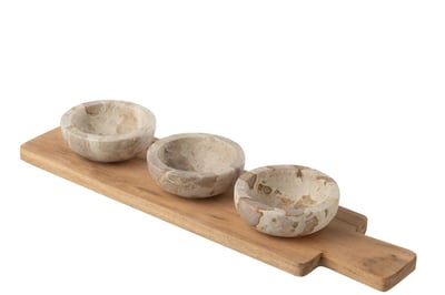 Kruidenset marmer naturel/beige