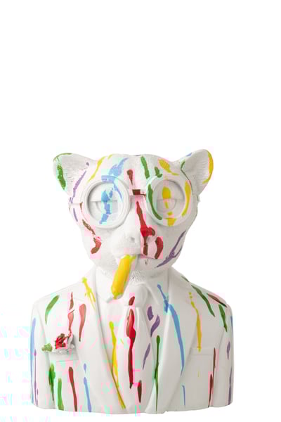 Luipaard verfvlekken hars wit/meerkleurig