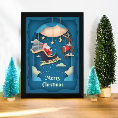 Christmas - 2022 Decoratief ingelijst MDF schilderij | 100% MDF | 24 x 29 cm