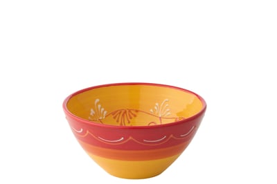 Schaal keramiek oranje/rood medium