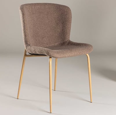 Eetkamerstoel Modesto - Polyester Teddy - 54x80x48 cm - Mokka