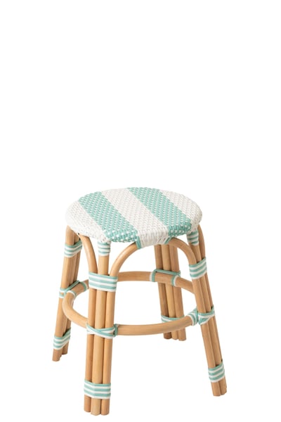 Kruk gestreept rotan lichtblauw/wit