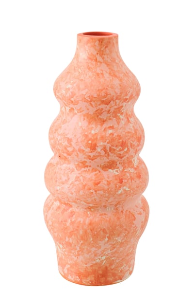 Vaas keramiek oranje/wit large