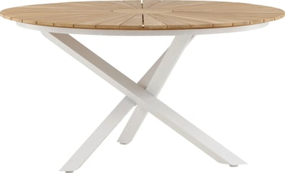 Ronde Eettafel Mexico - Teak/Wit - Ø140cm