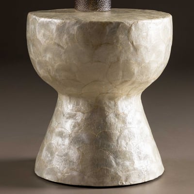 Salontafel Sandön - Capiz - ⌀40 cm - Beige