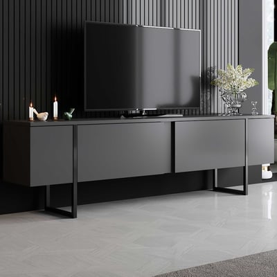 tv-meubel Woody Fashion | 180 x 30 x 50 cm | Anthracite Black