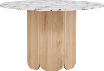 Ronde eettafel Tekla Venture Design - MDF Calacattalook - Ø120x75 cm - Lichtgrijs