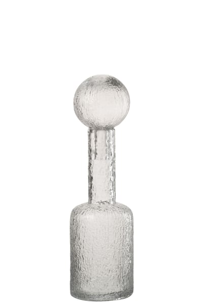 Fles decoratief reliëf glas transparant small