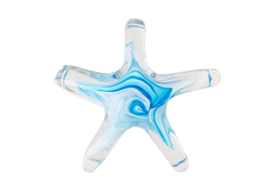 Presse-papier seastar glas lichtblauw
