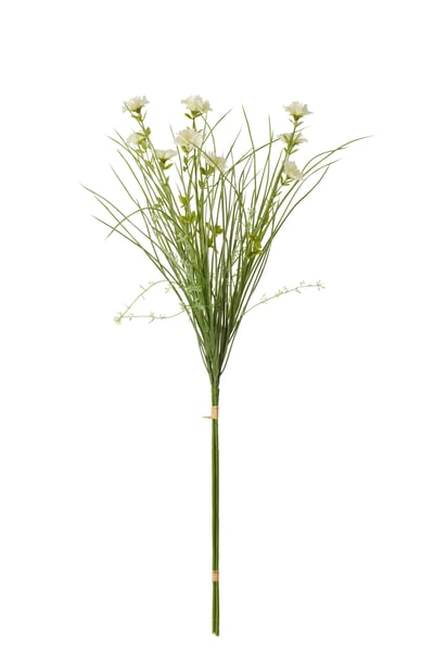 Bundel van 3 korenbloem textiel wit