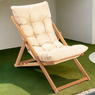 Tuinstoel Talisa - 44x59x90 cm - Beukenhout/crème