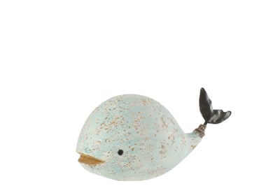Walvis paulowniahout wit/lichtblauw small