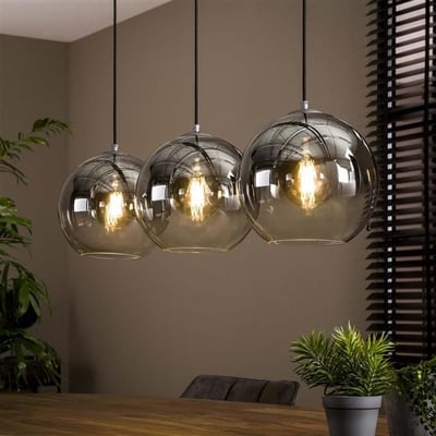 Hanglamp Bessy 3 lampkappen-Oud zilver Hanglamp Bessy 3 lampkappen-Oud zilver
