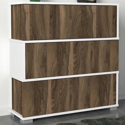 Napolyon Schoenenkast | 100% MELAMINE | Wit, Walnoot