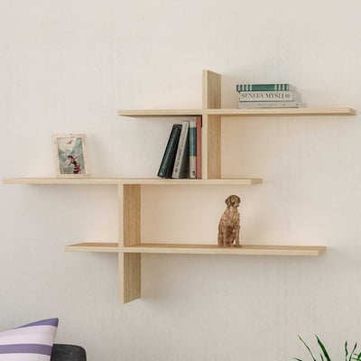 Wandplank Leo in 100% MELAMINE met eiken afwerking