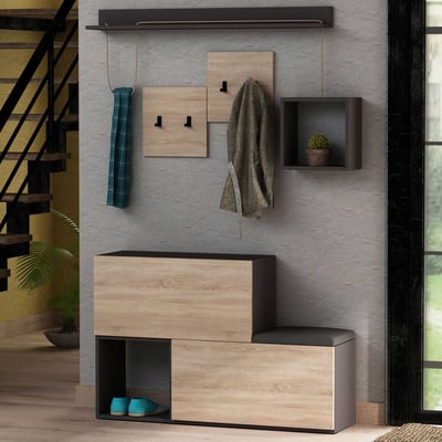 Vestiaire | 100% Melamine coating | Antraciet Eik