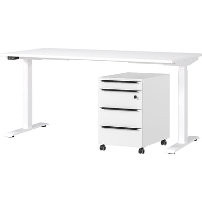 Bureauset Hermoso | Bureautafel en ladekast | Wit Bureauset Hermoso | Bureautafel en ladekast | Wit