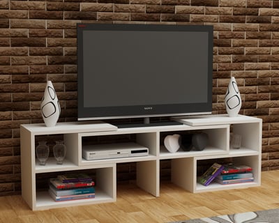Tv-meubel Woody Fashion - 137x30x40cm - verstelbaar - wit Tv-meubel Woody Fashion - 137x30x40cm - verstelbaar - wit