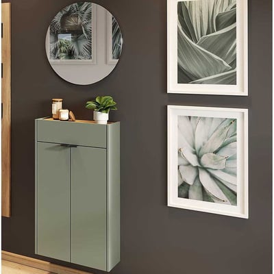 Multifunctionele garderobeset Amika | Multifunctionele kast en spiegel | Taupe Green Multifunctionele garderobeset Amika | Multifunctionele kast en spiegel | Taupe Green