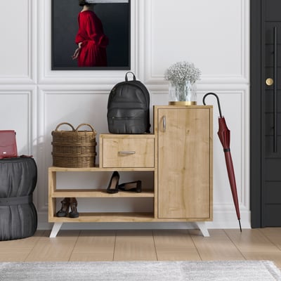 Retro Schoenenkast | 100% MELAMINE | Saffier Eiken