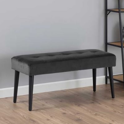 Halbankje Gloria 95cm - velours - donkergrijs Halbankje Gloria 95cm - velours - donkergrijs