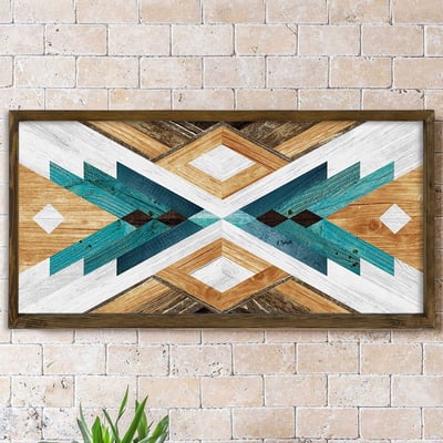 Evila Originals Decoratief ingelijst MDF schilderij | Lijst van grenenhout | 120 x 60 cm