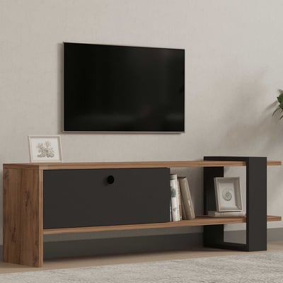 Ova TV-meubel | 100% MELAMINE | Eiken, Antraciet