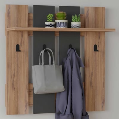 Mita Wandhaak | 100% MELAMINE | Walnoot Antraciet Mita Wandhaak | 100% MELAMINE | Walnoot Antraciet