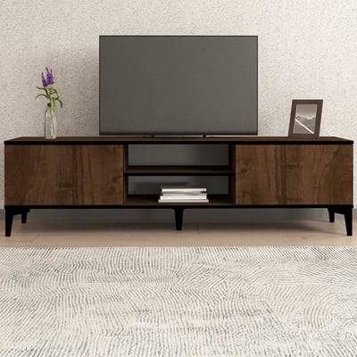 Erem TV-meubel | 100% MELAMINE | Walnoot, Zwart