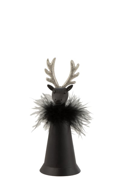 Rendier+bel fur/metaal zwart Rendier+bel fur/metaal zwart
