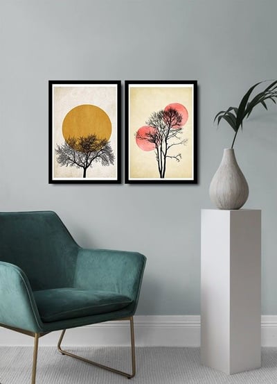 Alpyros Decoratieve ingelijste MDF schilderij - Multicolor (2 stuks)
