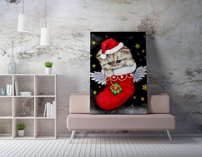 Kerstvreugde Canvas Schilderij | 70x100cm | 100 anvas en Hout