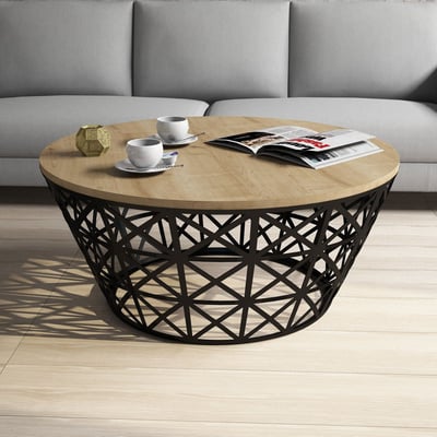 Woody Fashion Eiken Zwart Salontafel Woody Fashion Eiken Zwart Salontafel