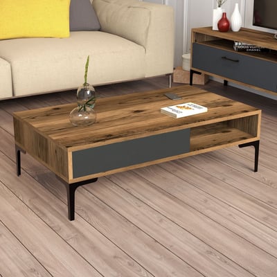 Istanbul Salontafel | 100% MELAMINE | Walnoot, Antraciet