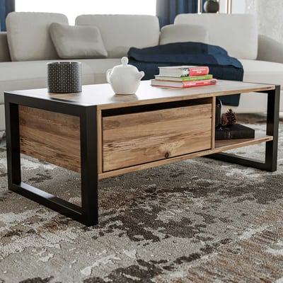 Haldizen Salontafel | 100% MELAMINE | Atlantisch grenen, zwart