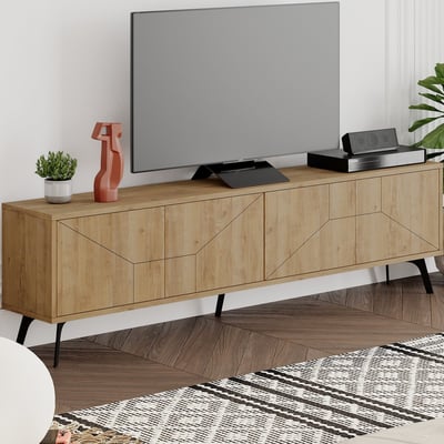 TV-meubel Dune - 100% MELAMINE - Eiken - 180 x 50 x 29,6 cm