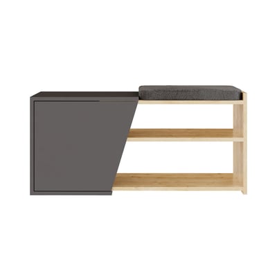 Fiona SC Schoenenkast | 100% MELAMINE | Eiken, Antraciet