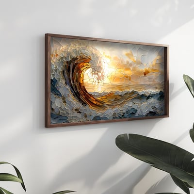 Evila Originals Decoratief ingelijst MDF schilderij | Sparrenhouten lijst | 60 x 120 x 3,5 cm