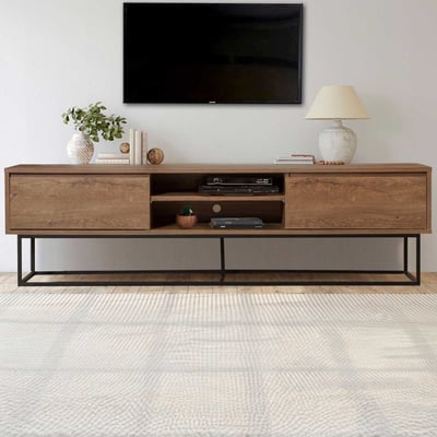 Rodez 180 TV-meubel | 100% MELAMINE | Walnoot, Zwart