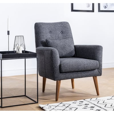 Del Sofa Vleugelstoel: HORNBEAM HOUTEN Frame, Donkergrijs Linnen Stof. Del Sofa Vleugelstoel: HORNBEAM HOUTEN Frame, Donkergrijs Linnen Stof.