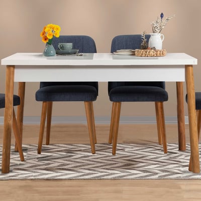 Costa Masa Eettafel | 120 cm | Atlantisch grenen Wit