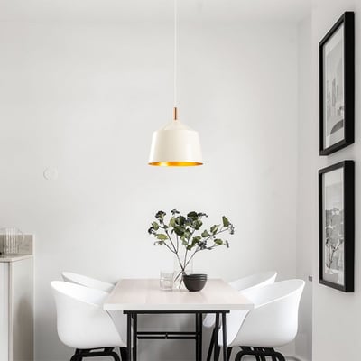 Opviq Kroonluchter | 25cm Diameter | 124cm Hoogte | Verstelbare Hoogte | Wit Goud Koper Opviq Kroonluchter | 25cm Diameter | 124cm Hoogte | Verstelbare Hoogte | Wit Goud Koper