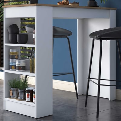JA103 Keukentafel | 100% MELAMINE | Walnoot, Wit