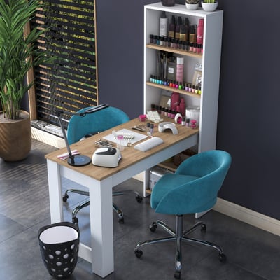 Make-uptafel Woody Fashion | 120 x 53,8 x 153,6 cm | Walnut White-design Make-uptafel Woody Fashion | 120 x 53,8 x 153,6 cm | Walnut White-design