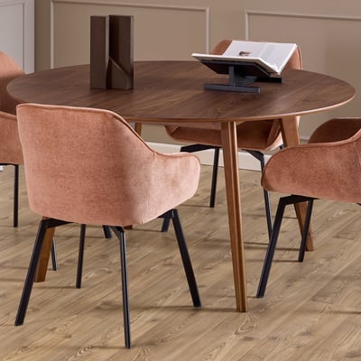 Ronde eettafel Rover - Ø140x76 cm - walnootfineer