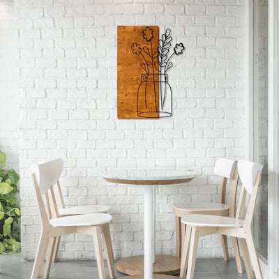 Skyler Decoratieve houten wandaccessoire | Hout & metaal | 41 x 58 cm